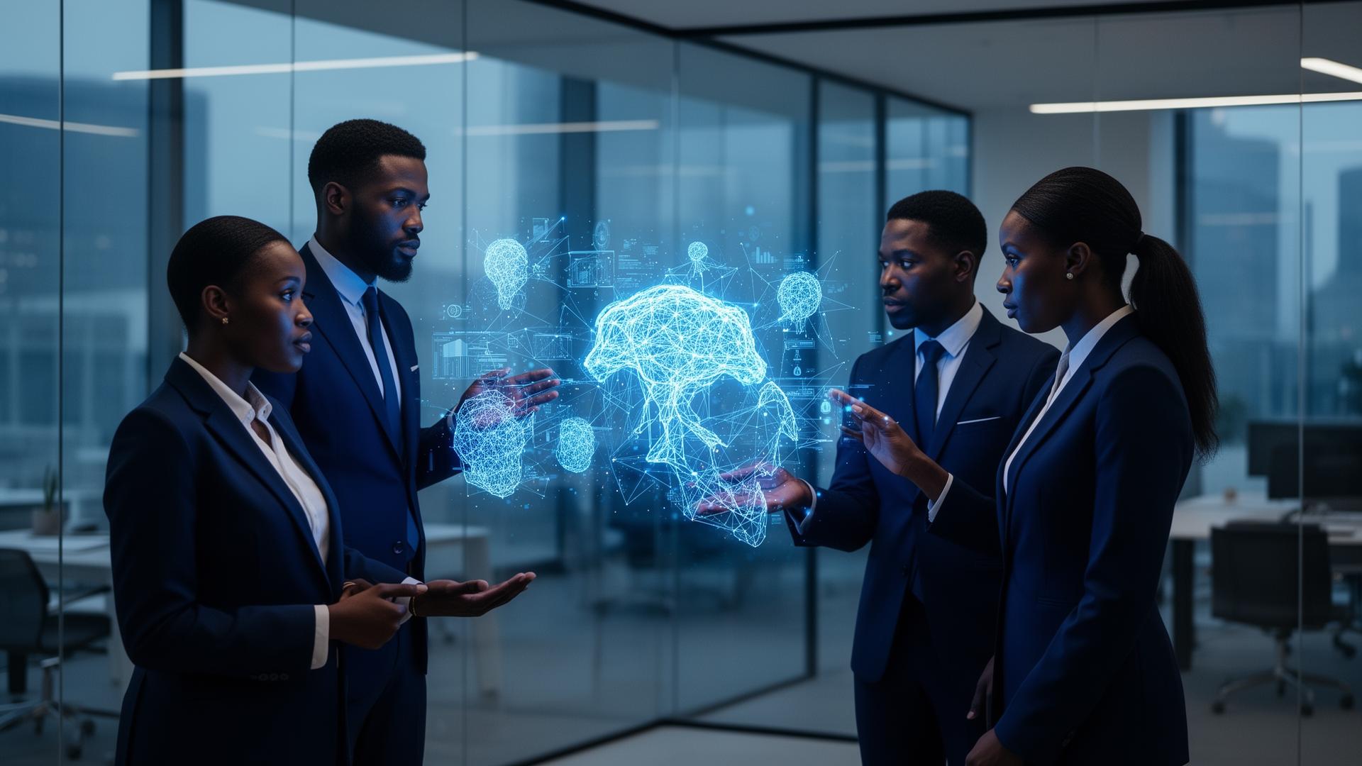 African executives reviewing AI insights